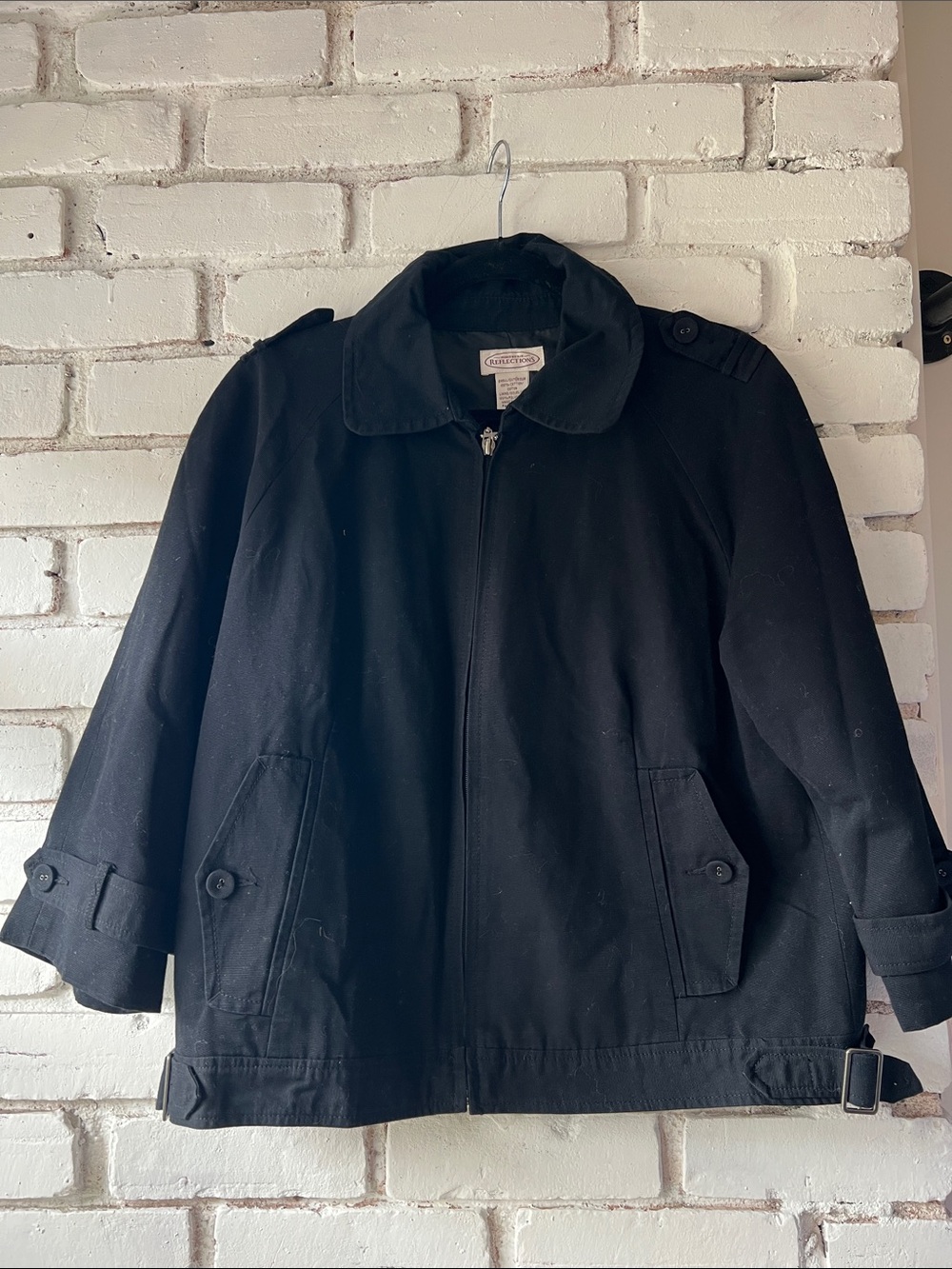 Northern Reflections Black Utility Jacket with cargo pockets trucker style